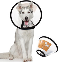 QIYADIN pet recovery cone folded view showing compact design for dogs and cats