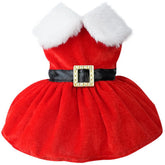 Qidelong dog Christmas dress front view for festive photoshoots