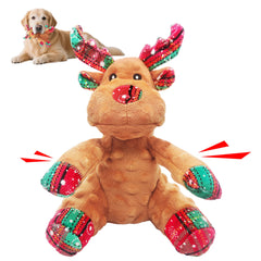 Qiiiiian Christmas stuffed dog toy soft plush elk for cozy holiday play