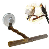 Qimilenzy portable bird perch stand window view with secure hold for curious parrots.