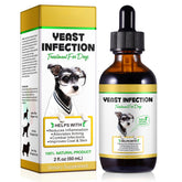 Qing Yo dog-yeast-treatment bottle showing natural formula for healthy skin and coat.