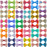 QingHan dog hair bows pack shows vibrant colors for small breeds, ideal for daily wear.