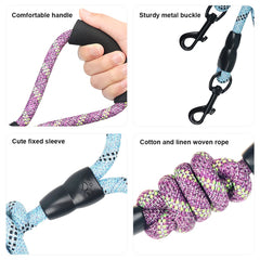 QINKOUDIH 3 Way Dog Leash padded handle provides comfortable grip
