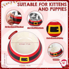 Qinyoung 2in1 pet bowl stackable design keeps dry food and water organized.