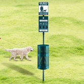 Qinyoung dog waste station front view highlights rust-proof durability for outdoor spaces.