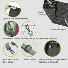 QIPAN cat hammock demonstrates extended adjustable webbing for versatile hanging.