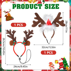 QKURT reindeer antler headband with soft plush and elastic band