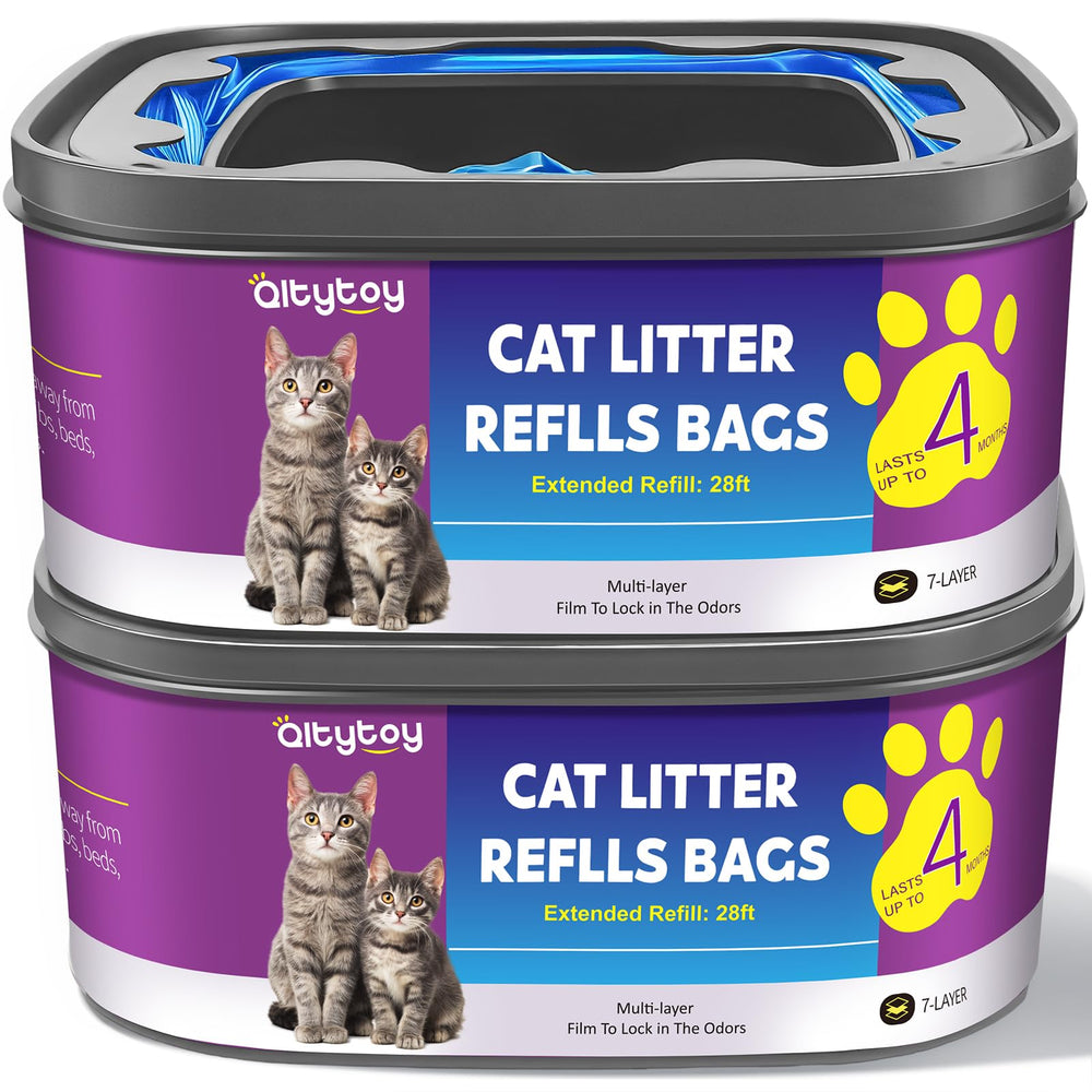 Qltytoy cat litter refill bags compatible with Litter Genie Standard for easy setup