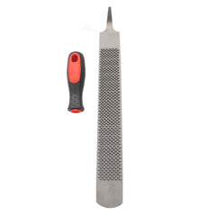 Qlvily hoof rasp grooves and edge improve control during hoof removal.