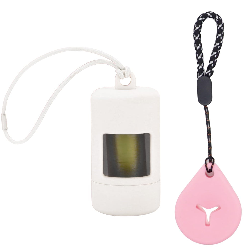 QMEAKMONY dog poop bag holder attached to leash with clip for easy on-the-go cleanup