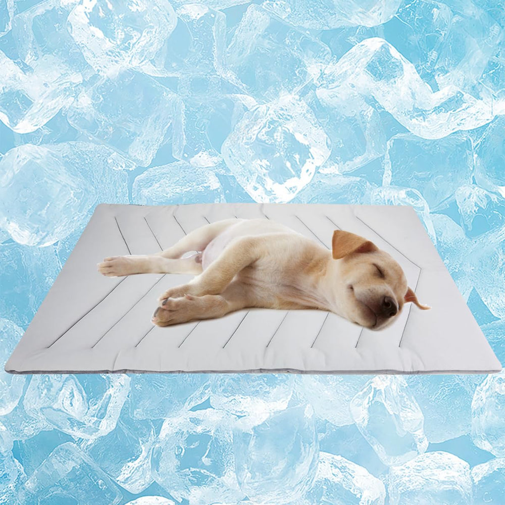 Qonimm dog cooling mat 40x28 laid out for large dogs with instant cooling.