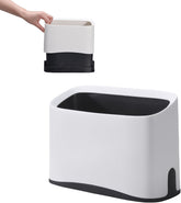 QPOIBSD scoop holder front view showing compact, space-saving design near litter box.