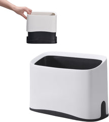 QPOIBSD scoop holder front view showing compact, space-saving design near litter box.