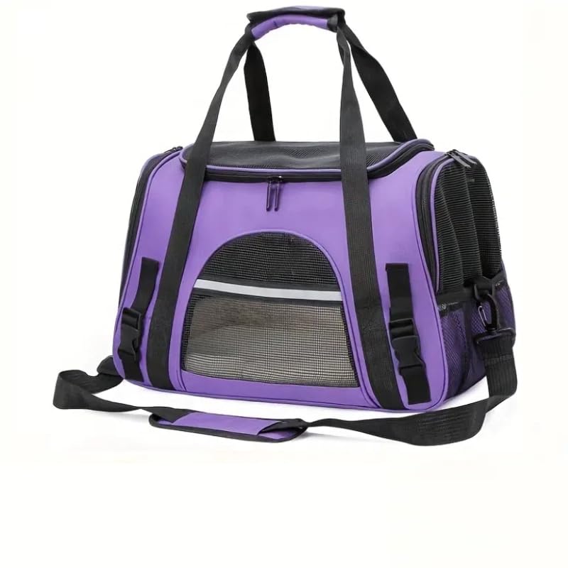 QQLe cat carrier soft-sided airline-approved image shows breathable airflow for calmer travels.
