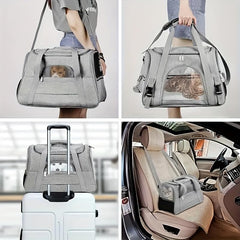 QQLe pet carrier supports pets up to 15 lbs for cats and small dogs.