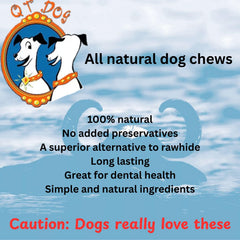 QT Dog Gobi Goat Horns no-mess shot emphasizes stain-free enjoyment from free-range goats