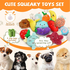 QTwoof plush squeaky dog toy bundle promotes exercise and fetch