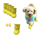 Quality Life Hack yellow dog boots pair protects paws on outdoor walks with stylish comfort.