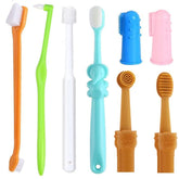 Qubccum 360-degree rotate soft pet toothbrush cleans hard-to-reach areas for cats and small dogs.