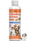 Qucship No More Marking Spray applied to carpets deters dogs from marking indoors.