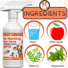 Qucship No More Marking Spray on wood furniture helps protect surfaces during training.