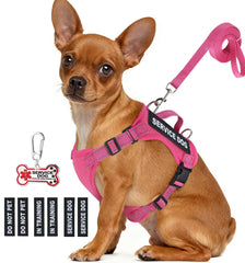 QUDLIMO service dog vest hot pink front view shows lightweight breathable comfort
