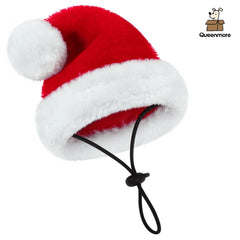 Queenmore dog Santa hat adjustable band demonstrates easy wear