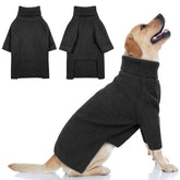 Queenmore dog sweater charcoal gray turtleneck closeup highlights cozy warmth for fall walks.