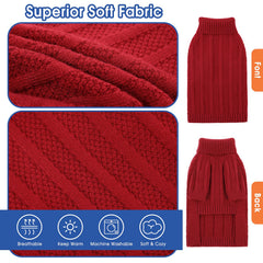 Queenmore large dog sweater belly-wrap close-up highlights full coverage and easy potty breaks.