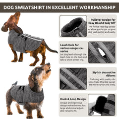 Queenmore dog sweater back leash-hole design supports secure outdoor adventures.