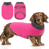 Queenmore dog sweater front view shows soft fleece for warm, cozy winter walks