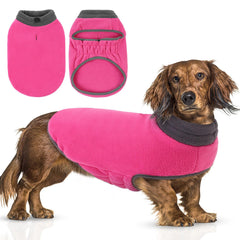 Queenmore dog sweater front view shows soft fleece for warm, cozy winter walks