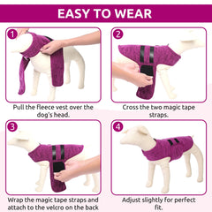 Queenmore large dog sweater cationic-berry color detail with stylish accents