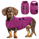 Queenmore large dog sweater front view shows warm fleece for winter walks