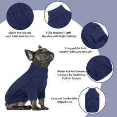 Queenmore sweater worn on small dog shows full belly wrap for warmth.