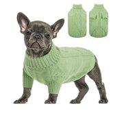 Queenmore small dog pullover sweater green xl front view for cozy warmth.