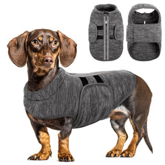 Queenmore small dog sweater pullover shows easy-on wear for warm winter walks.