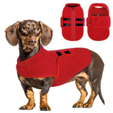 Queenmore soft fleece dog jacket red XS front view showing warmth and fit