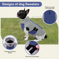 Queenmore sudadera para perro medio, cuello alto para mayor abrigo en frío.