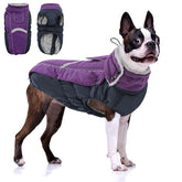 Queenmore Warm Fleece Dog Jacket inside coral velvet lining keeps dogs cozy on cold days.