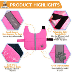 Queenmore waterproof winter dog coat on rain-ready exterior keeps dog dry.