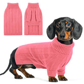Queenmore XSmall Dog Sweater soft-knit turtleneck pink—warmth and comfort for cold days.