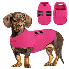 Queenmore XXS dog sweater pink front view for winter warmth