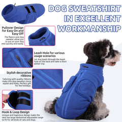 Queenmore XXS dog sweater side wearing view in blue for snug fit