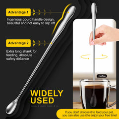 Quelong serrated tips feeding tongs secure grip of tiny foods