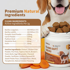QUEPEYKI Anal Gland Chews chicken-flavor bite ideal as a daily reward for dogs.
