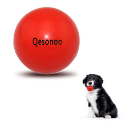 Qesonoo dog balls indestructible closeup highlights tough natural rubber for durable fetch and chew sessions.