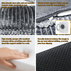 QUIBBLICK Backseat Pet Bed Mat 24x52 illustrates ideal size for roomy trips.