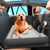 QUIBBLICK Backseat Pet Bed Mat front view showing plush car ride comfort.