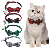 Quilax Christmas collar with red bow-tie and bell for holiday photos.